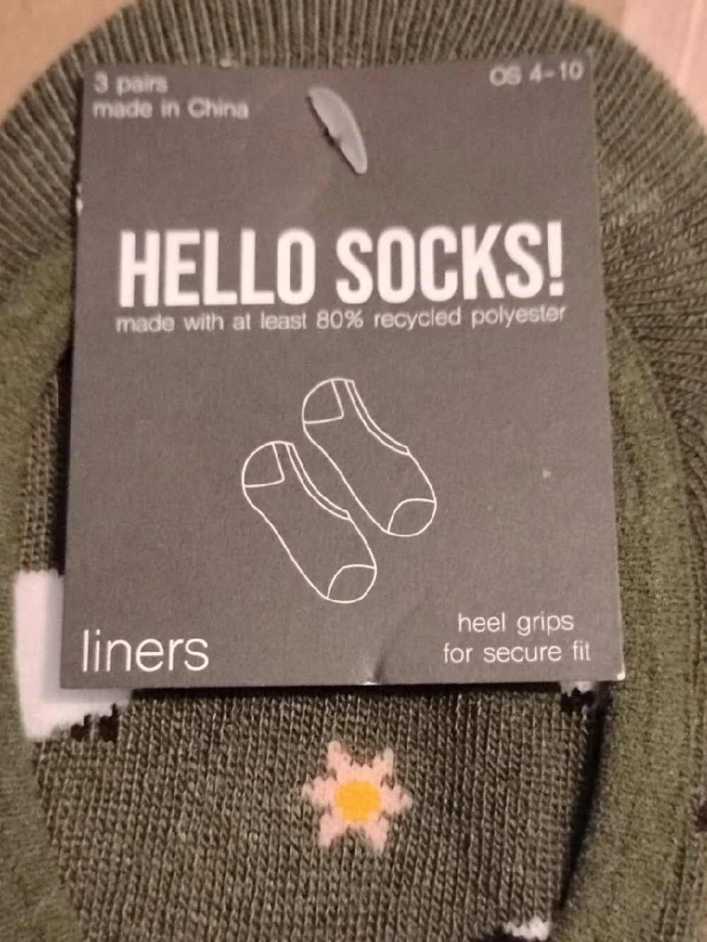 Hello Socks! No-Show Liner Sock Trio - Cows, Stripes, Sheep Size 4-9 NWT